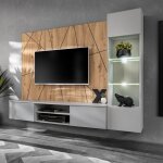 Ensemble meuble tv ligne  xari  200cm naturel & gris