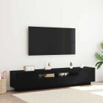 Ensemble meuble tv montage mural 2 pcs noir 200 x 35 x 40 cm, noir, 3333063