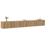 Ensemble de meuble tv mural 3 pcs - banc tv - meuble tl chne artisanal 208972