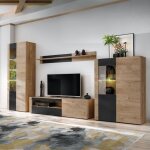 Ensemble meuble tv rainur�  aron  320cm naturel & noir