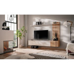 Ensemble meuble tv  solo  - beige - l 180 x h 130 x p 40 cm - livraison gratuite