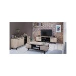 Demeyere - ensemble meuble tv table basse buffet wayne - mélaminé - style scandinave - chene brossé et ... Demeyere - ensemble meuble tv table basse buffet wayne - mélaminé - style scandinave - chene brossé et ...
