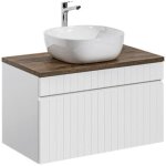 Ensemble meuble vasque � poser - 80 cm - emblematic white - livraison gratuite