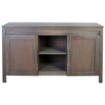 Saniteck - ensemble meuble vasque salle de bain 140 cm en bois exotique gris avec miroir taille - meuble ...