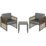 Ensemble mobilier de jardin trois pi�ces table basse deux chaises pour cours et balcons