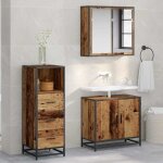 Ensemble de mobilier de salle de bain avec tiroir bois ancien vidaxl