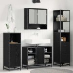 Ensemble de mobilier de salle de bain avec tiroir ch�ne noir vidaxl