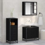 Ensemble de mobilier de salle de bain avec tiroir ch�ne noir vidaxl