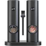 Ensembles de moulin  sel et poivre electrique, moulin a poivre avec base, petite brosse, aliment par ...