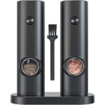 Ensembles de moulin � sel et poivre electrique, moulin a poivre avec base, petite brosse, aliment� par ...