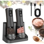 Ensemble moulin � sel et � poivre �lectrique , grande capacit� de 100 ml et r�glage de la mouture sur ...