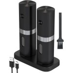 Ensembles de moulin  sel et poivre electrique, moulin a poivre rechargeable avec base de charge, petite ...