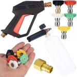 Ensemble pour nettoyeur haute pression avec pistolet m22, buses 5 en 1, adaptateur easylock et buse � ...