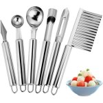Ensemble d'outils de fruits 6 en1couteau � d�couper de fruits cuill�re � past�que cuill�re � glace dissolvant ...