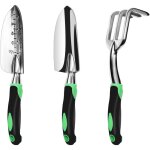 Ensemble d'outils de jardinage, lot de 3, kit de jardinage robuste en aluminium comprenant une truelle ...