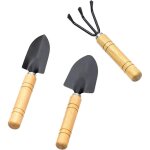 Ensemble d'outils de jardinage 3 pi�ces mini pelle r�teau et b�che manche en bois ensemble d'outils de ...