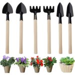 Ensemble outils jardinage 6pcs mini petits r�teaux pelle b�che manche en bois kit de plantation, pour ...