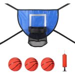 Ensemble de panier de basket ball pour trampoline, avec mini 3 ballons de basket et pompe fixation de ...