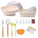 Ensemble de paniers de fermentation pour le levain, comprenant des paniers ronds et ovales en rotin 100 ...