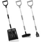 Ensemble de pelles � neige portables 3 en 1, pelle � neige avec pelle � glace et brosse � neige, manche ...