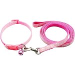 Ensemble pet collier et laisse pour petit chien pour chien et laisse r�glables, convient aux petits chiens(ros ...