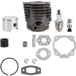 Ensemble de piston de cylindre 46mm cylindre  piston w / joint kit compatible avec husqvarna 50, 51, ...