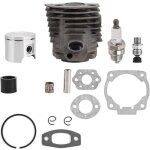 Ensemble de piston de cylindre 46mm cylindre � piston w / joint kit compatible avec husqvarna 50, 51, ...