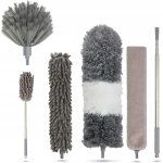 Ensemble de plumeau 6 en 1, manche t�lescopique en m�tal de 245 cm et 5 buses