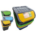 Ensemble poubelle anti - rouille 3 pices ? capacit 35 l ? ouverture double ? ecoplast