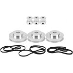 Ensemble de poulies de courroie de distribution en alliage d'aluminium 20t + 60t, 3 courroies pour fraiseuses, ...