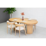 Ensemble prado avec table � manger extensible 110 � 210 cm + 4 chaises bastide placage ch�ne massif marron ...