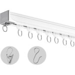 Mophorn - ensemble de rails  rideaux de plafond de 5, 9 pi, systme de rideau coulissant pour sparateur ...