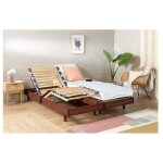 Ensemble relaxation talca matelas + sommiers �lectriques d�cor cerisier 2x70x190 - mousse - 14 cm - ferme ...