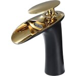 Ensemble de robinetterie de salle de bain, mitigeur d'�vier en laiton � poign�e unique avec poign�e polie ...