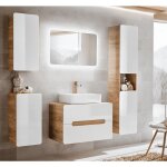 Azura home design - ensemble de salle de bain aruba white - 1 vasque, 1 colonne