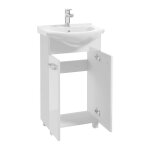 Ensemble de salle de bain, meuble avec lavabo 50 blanc sur pieds mila