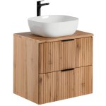 Ensemble de salle de bain noxera 60 cm ? ch�ne wotan ? meuble sous vasque avec plan pour vasque et vasque ...