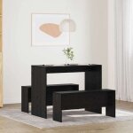 Ensemble de salle � manger 2 pcs ch�ne noir 97 x 47 x 75 cm