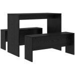 Ensemble de salle � manger 2 pcs ch�ne noir bois d'ing�nierie vidaxl