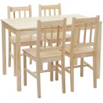 Jamais utilis] ensemble de salle  manger hhg - 469, salon, style rustique, bois massif, 110 cm, bois ...