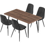 Ensemble de salle � manger, table � manger avec 4 chaises, pour 4 � 6 personnes, montage rapide, pieds ...