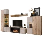 Ensemble de salon erina ? vitrine, meuble tv avec cheminée bio - éthanol, étagère murale et buffet haut ... Ensemble de salon erina ? vitrine, meuble tv avec cheminée bio - éthanol, étagère murale et buffet haut ...