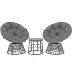 Outsunny - ensemble salon de jardin 3 pcs - 2 fauteuils papasan, table basse - 2 grands coussins inclus ... Outsunny - ensemble salon de jardin 3 pcs - 2 fauteuils papasan, table basse - 2 grands coussins inclus ...