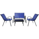 Ensemble salon de jardin 4 pi�ces, 2 fauteuils 1 canap� 1 table basse en verre, pour terrasse, piscine, ...