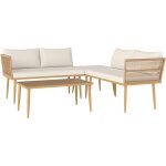 Ensemble salon de jardin 5 places modulables avec table basse et coussins rsine tresse filaire beige ...