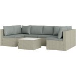 Outsunny - ensemble salon de jardin modulable 6 personnes avec table basse r�sine tress�e effet rotin ...