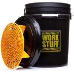 Ensemble de seaux de lavage de voiture avec s�parateur de rin�age et couvercle jaune 20 l work stuff