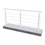 Garde de corps de scurit pour terrasse, fixation verticale intrieure et extrieure - longueur 2ml ...