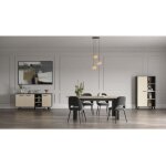 Ensemble s�jour - enfilade, buffet haut, table allonge - kent - chene de fil / sidewalk demeyere