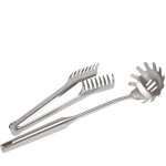 Ensemble de serveur  spaghetti en acier inoxydable 2 pices, pince ptes inoxydable, fourchette cuillre ...